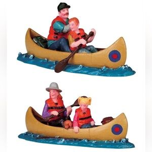 ☑️LEMAX Set of 2 Family Canoe Lake Excursion Trip Fishing Dad Mom Kids